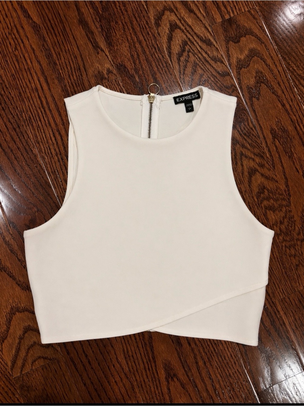 Express Ivory Cropped Sleeveless Top